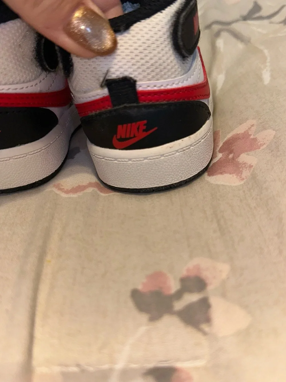 Nike White Black Red Baby High-Top Sneakers